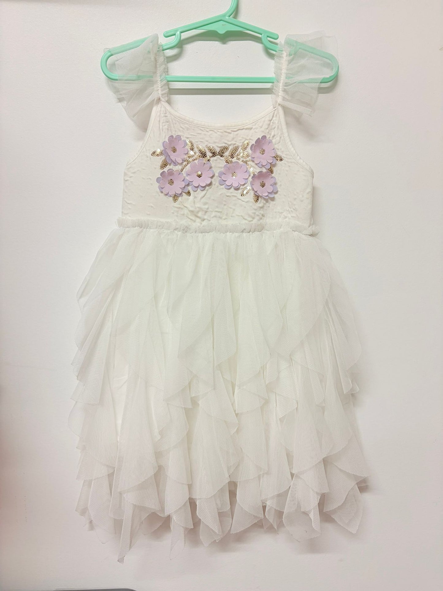 Size 3 Target white tutu dress with lilac flowers.
