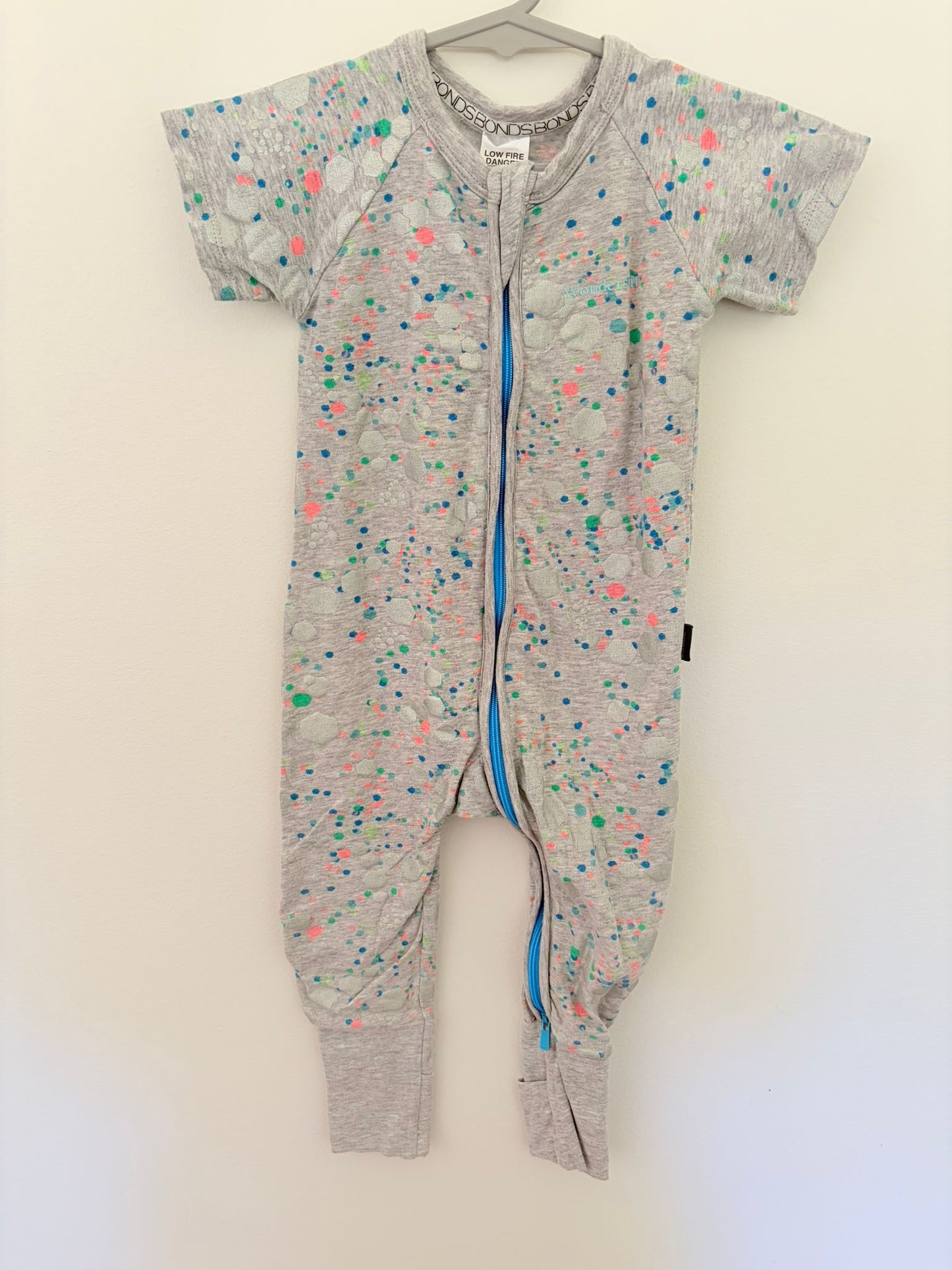 0 Bonds short sleeved wondersuit hexagonal print.