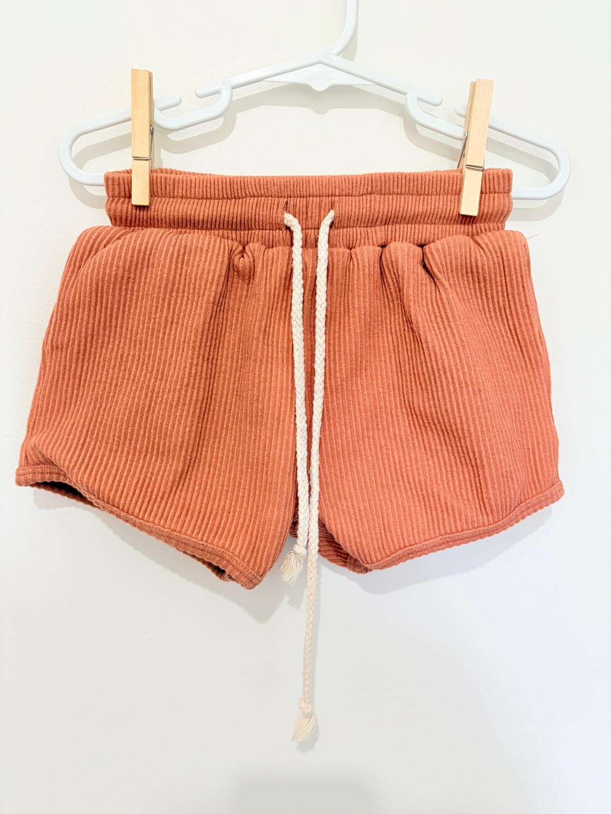 Size 3/4 Girls Sunday club shorts and top set dark orange.