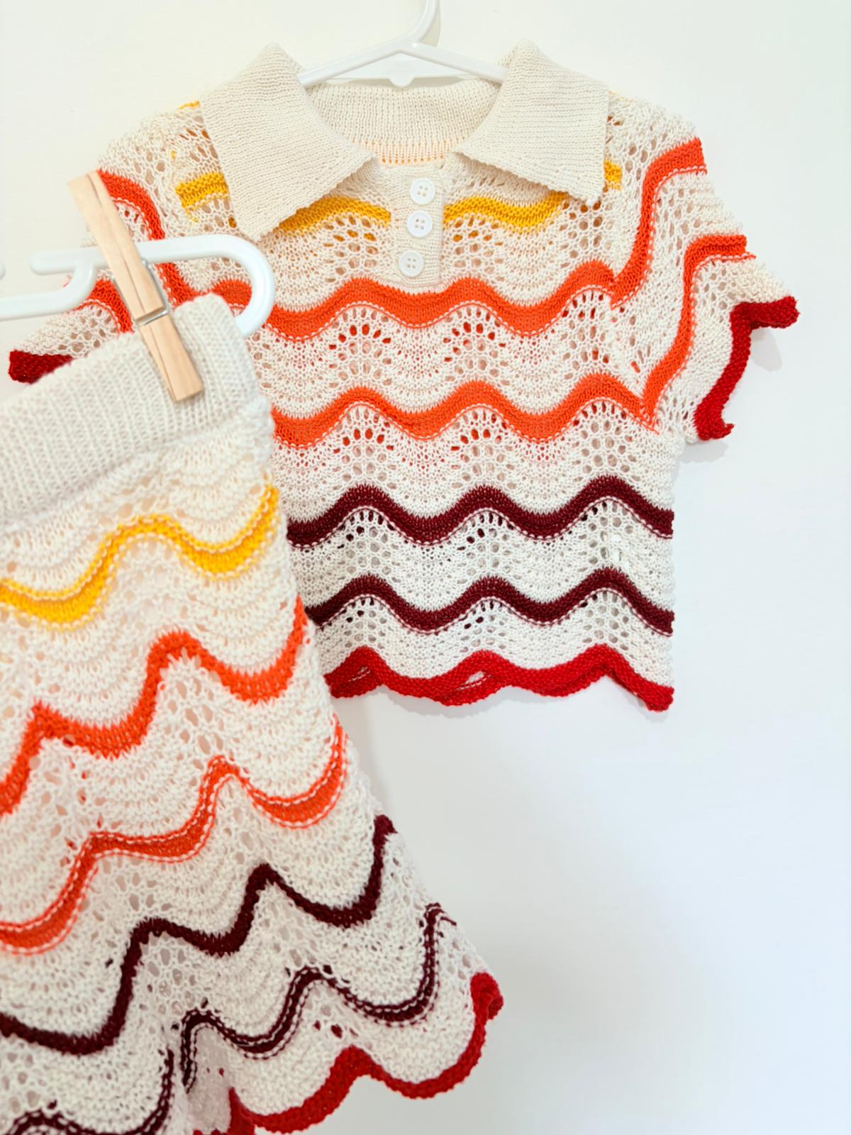 Size 3 (No label) Crochet wave suit.