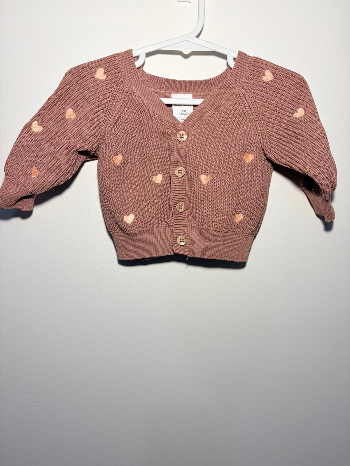 000 Baby Berry brown embroidered cardigan.