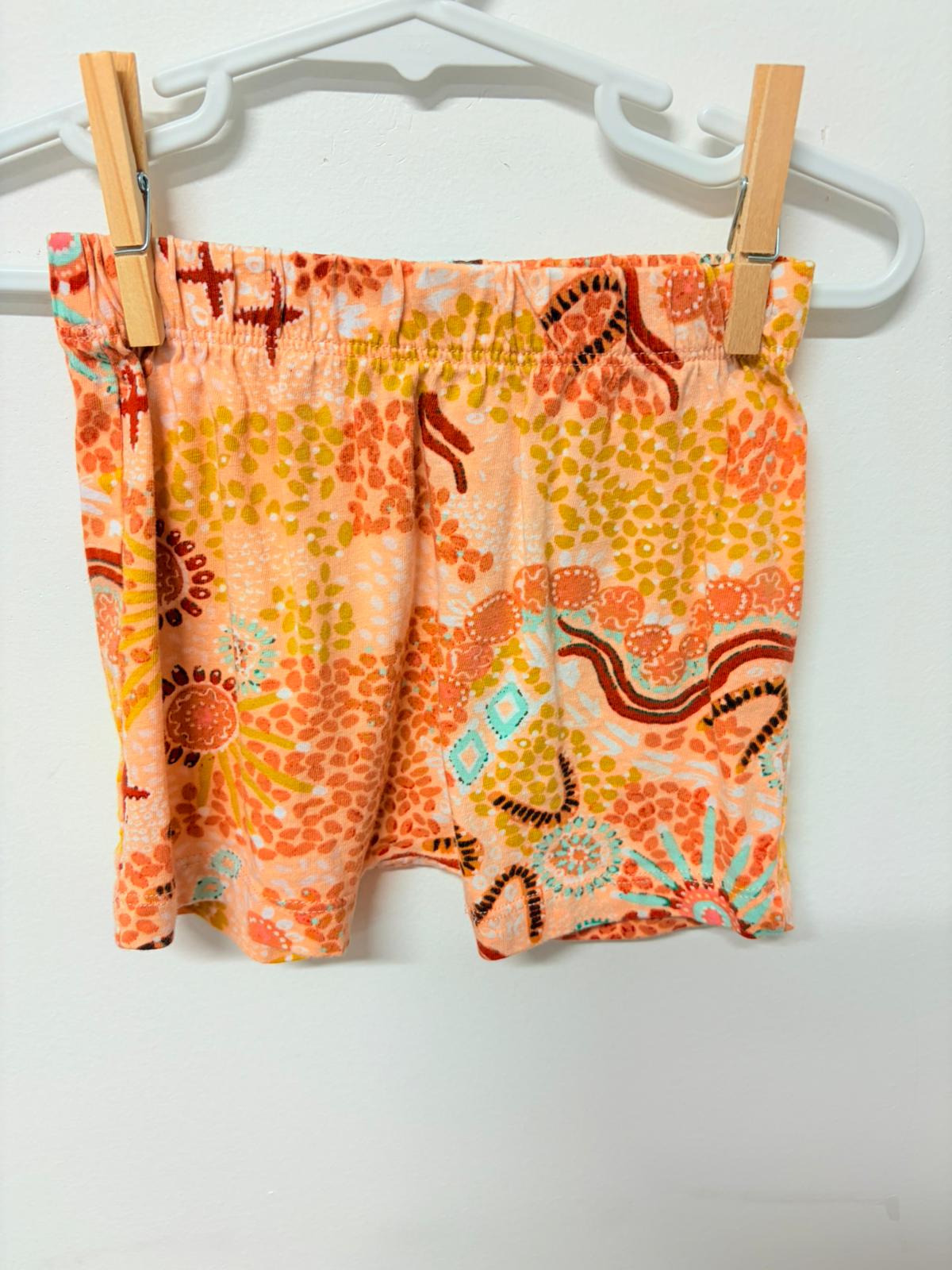 Size 0 Target aboriginal design T-shirt and shorts set.