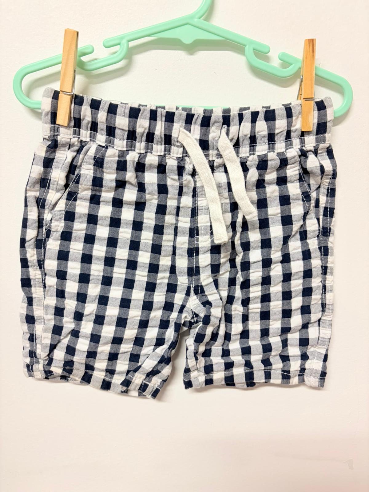 Size 2 Anko blue/white check shorts.