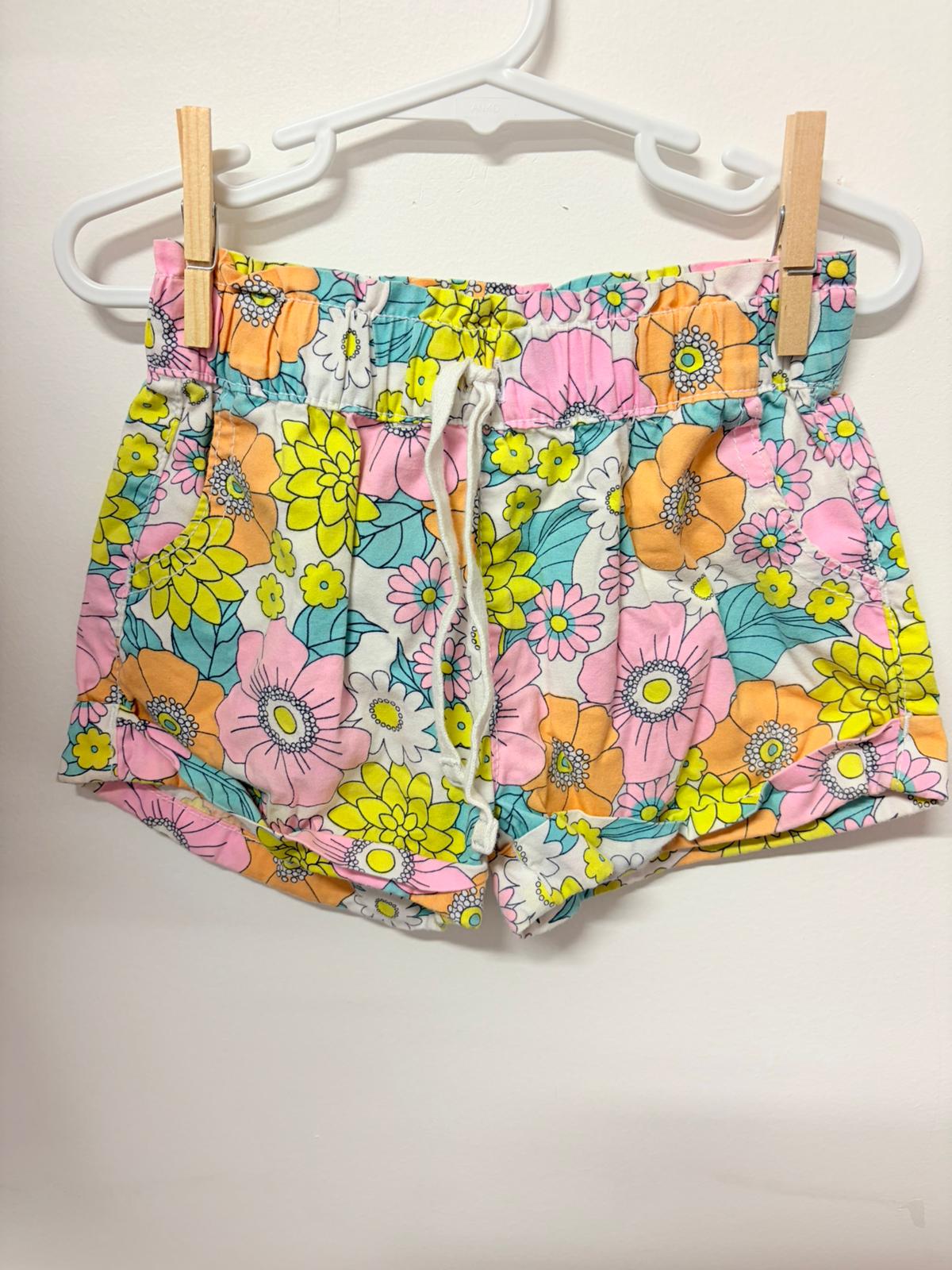 Size 3 Milkshake shorts bold floral pastel print.