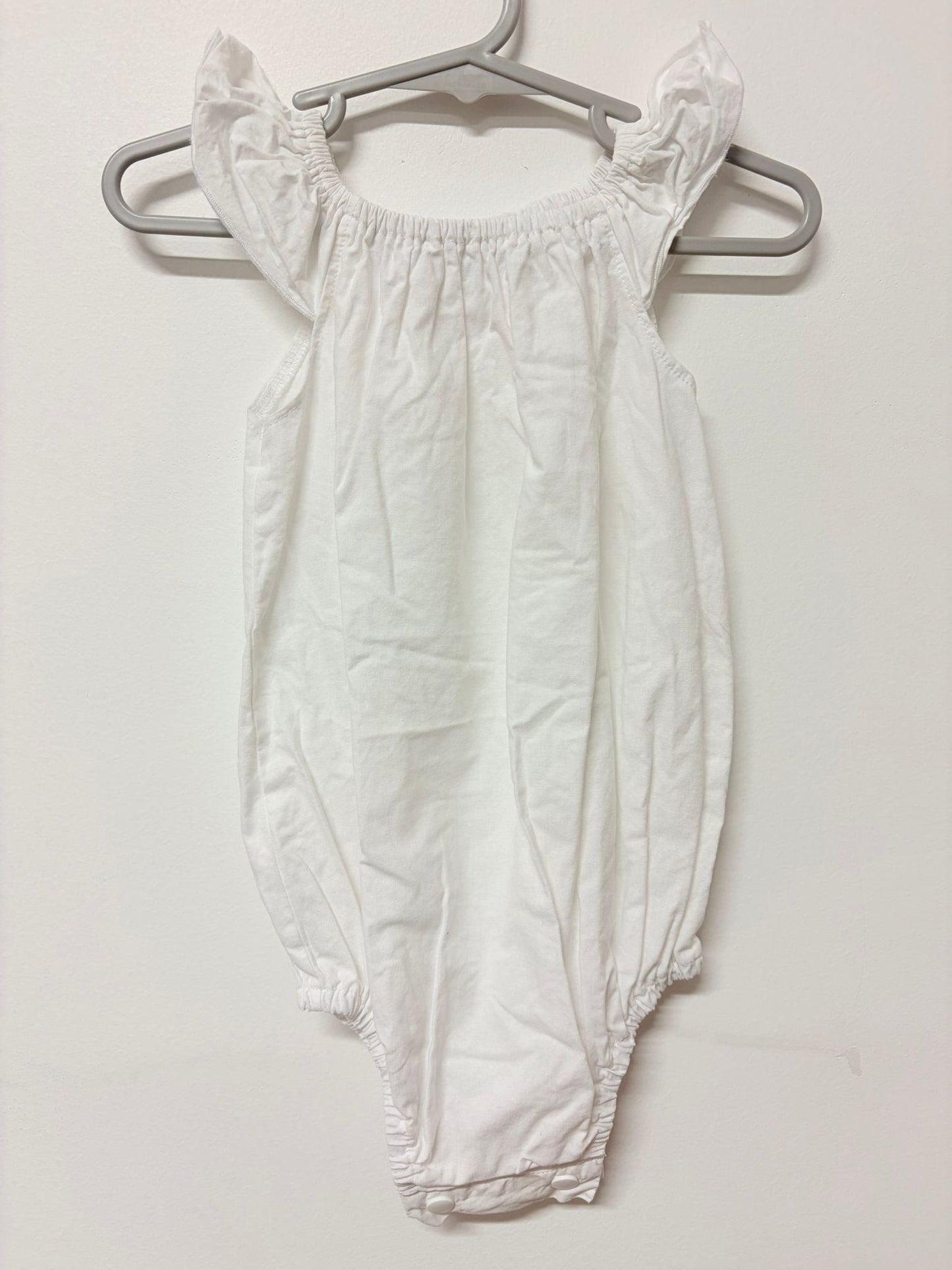 Size 1 Millie Moo white cotton romper.