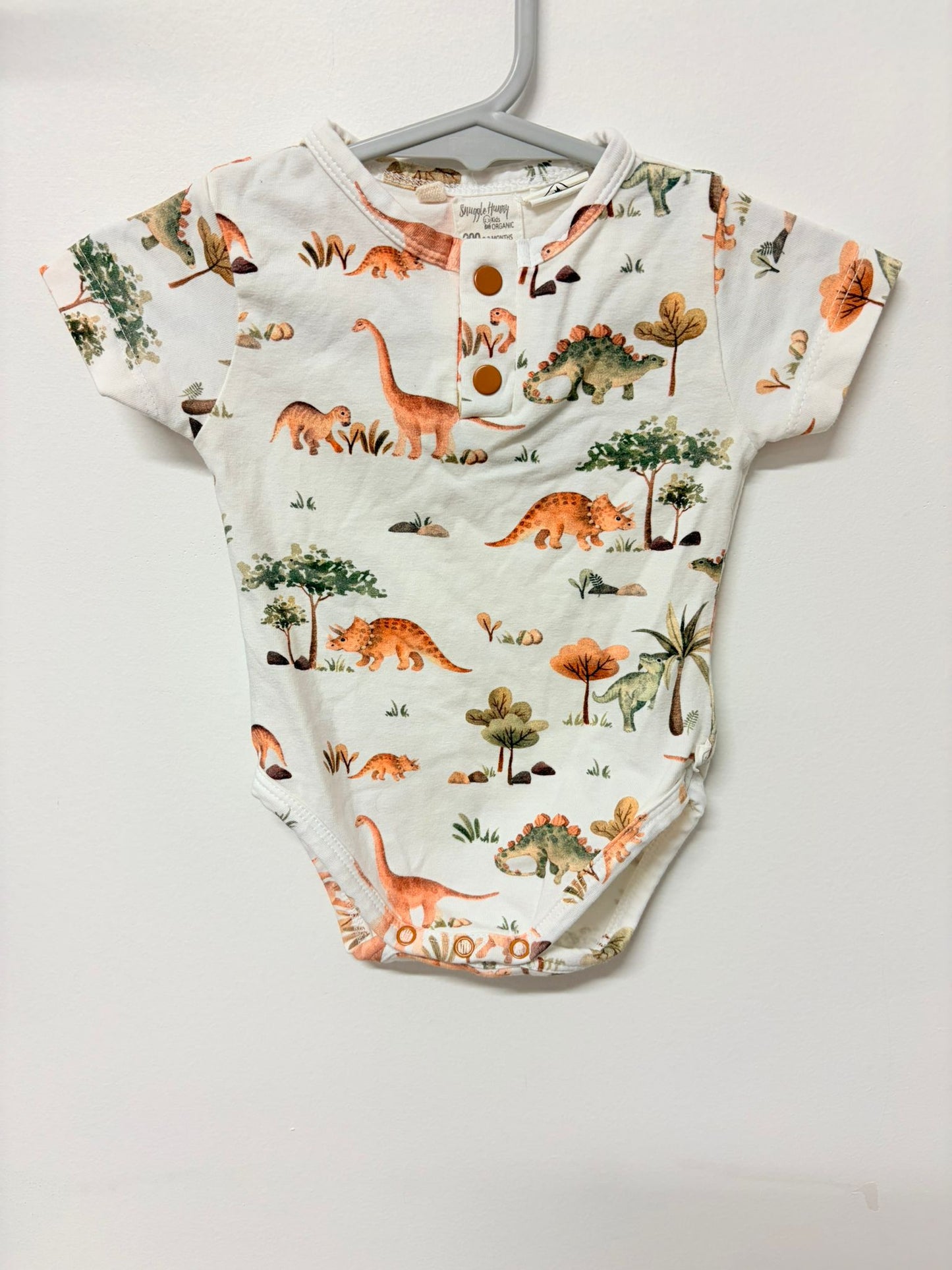 000 Snuggle hunny dinosaur print bodysuit.