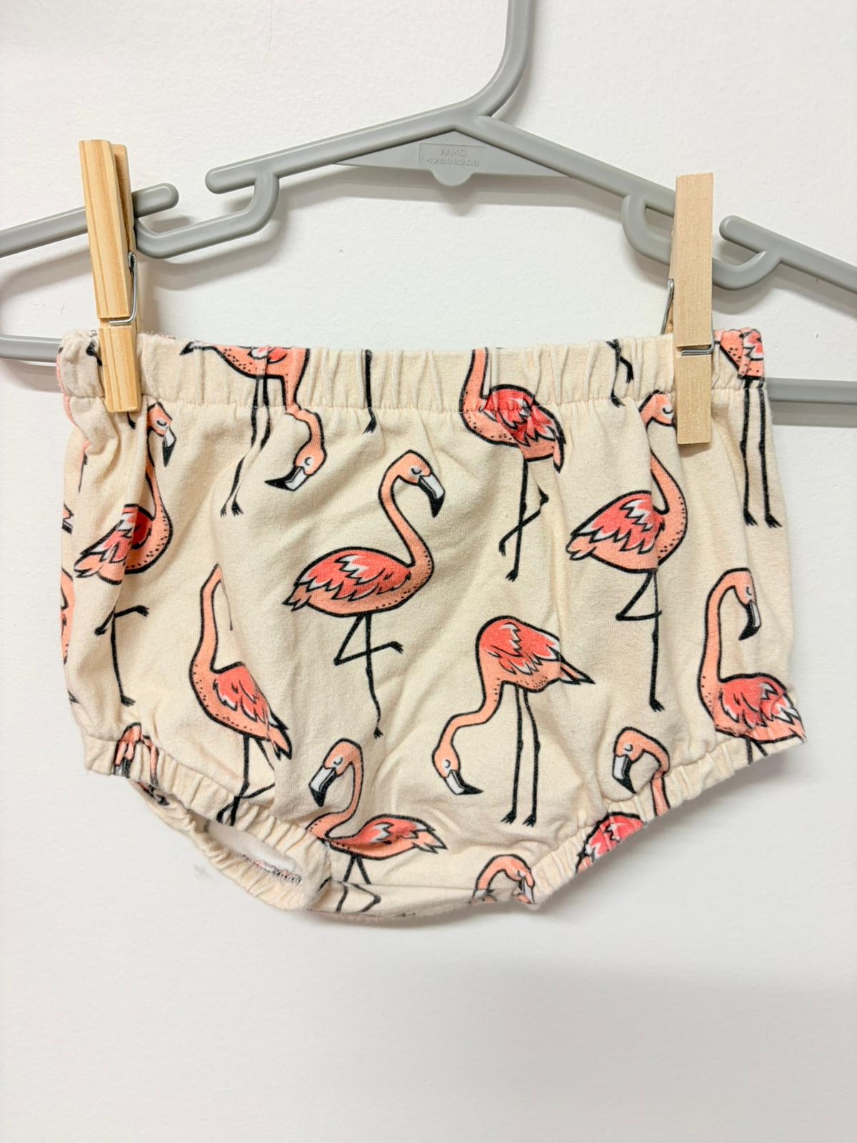 Size 1 Little Eskimo flamingo bloomers.