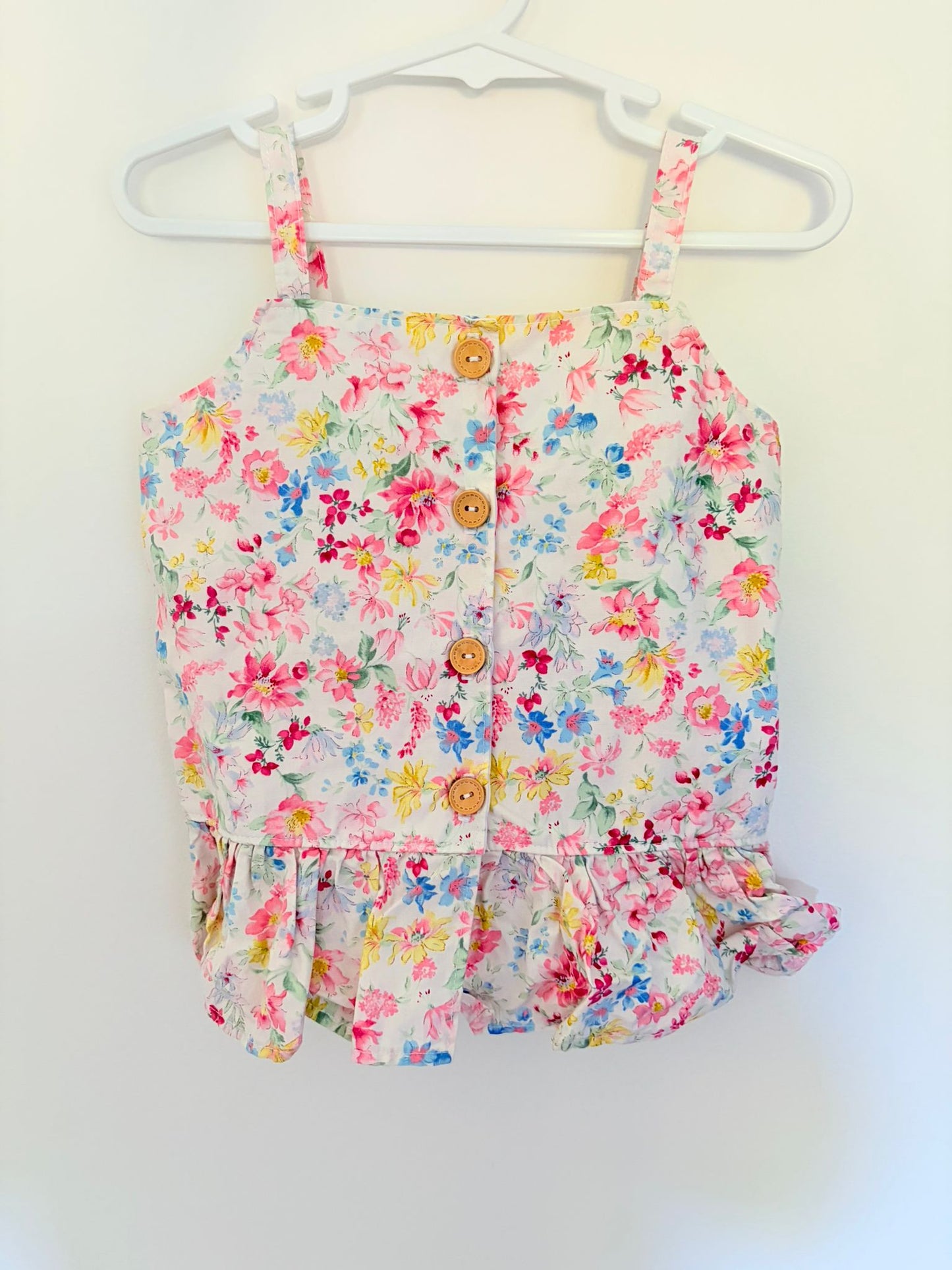 Size 5 POPPI- MAE cotton floral print vest top.