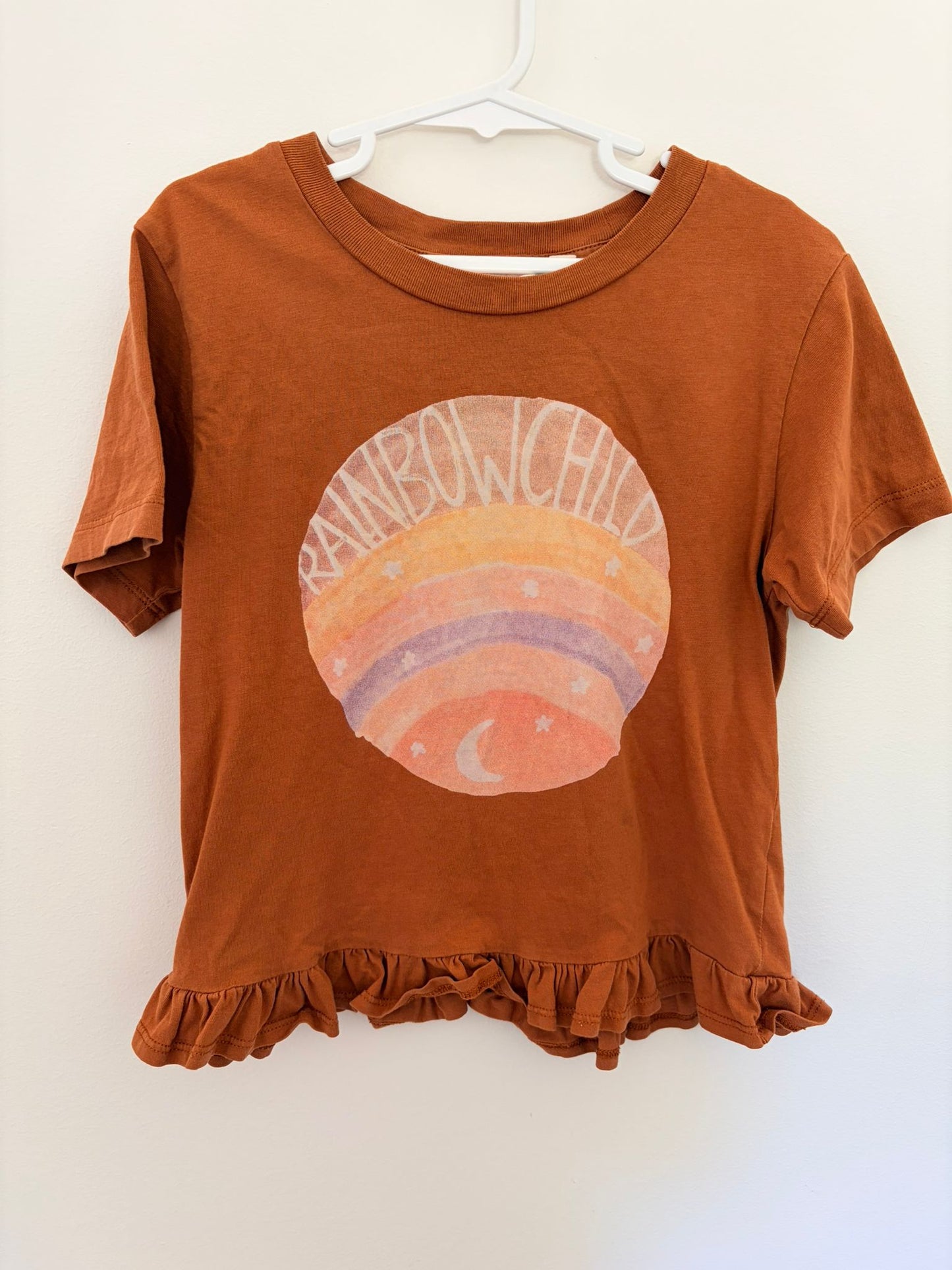 Size 5 Munster rainbow child T-shirt.