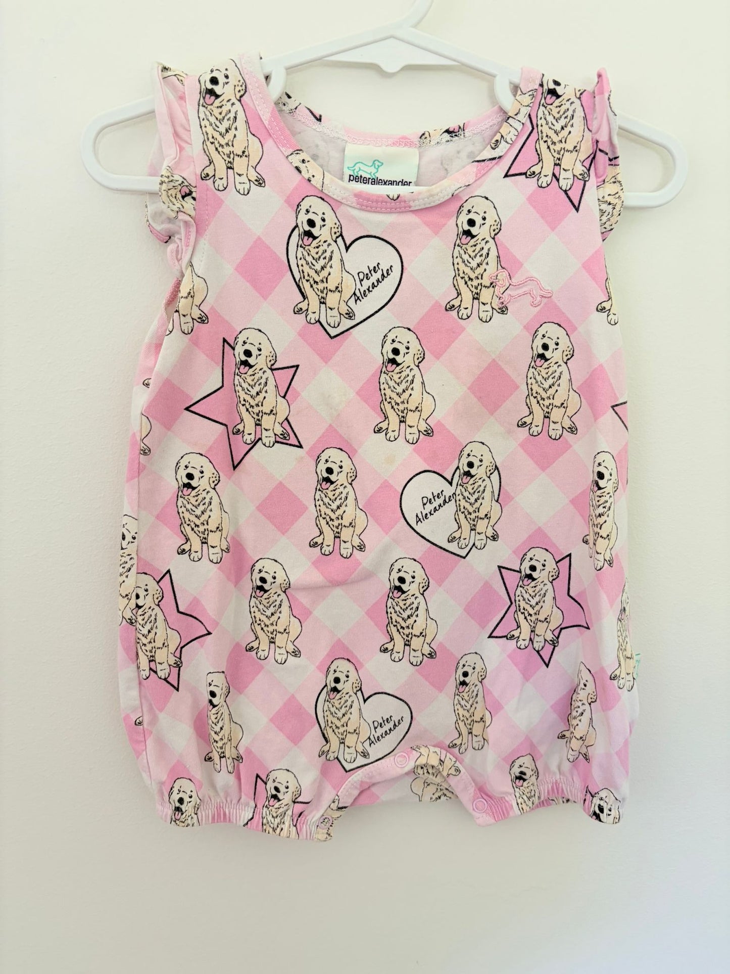 0 Peter Alexander baby Labrador romper.