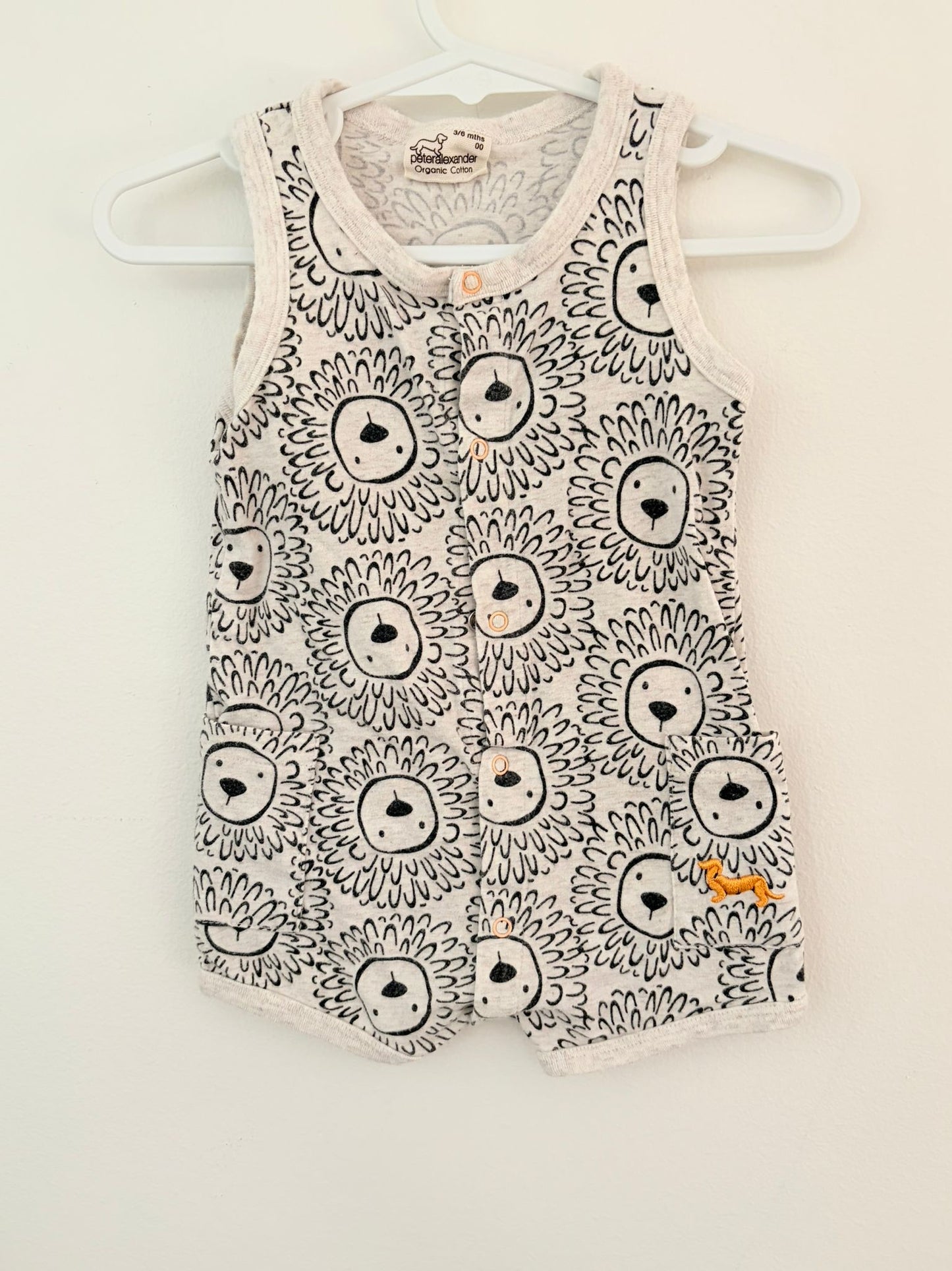 Size 00 Peter Alexander lion print summer romper.