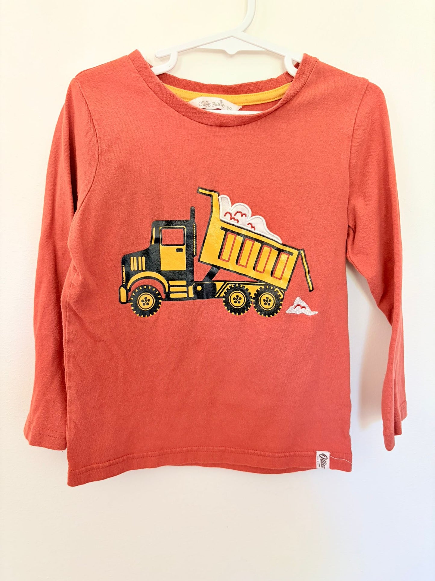 Size 5 Ollies place dumper truck long sleeved top.