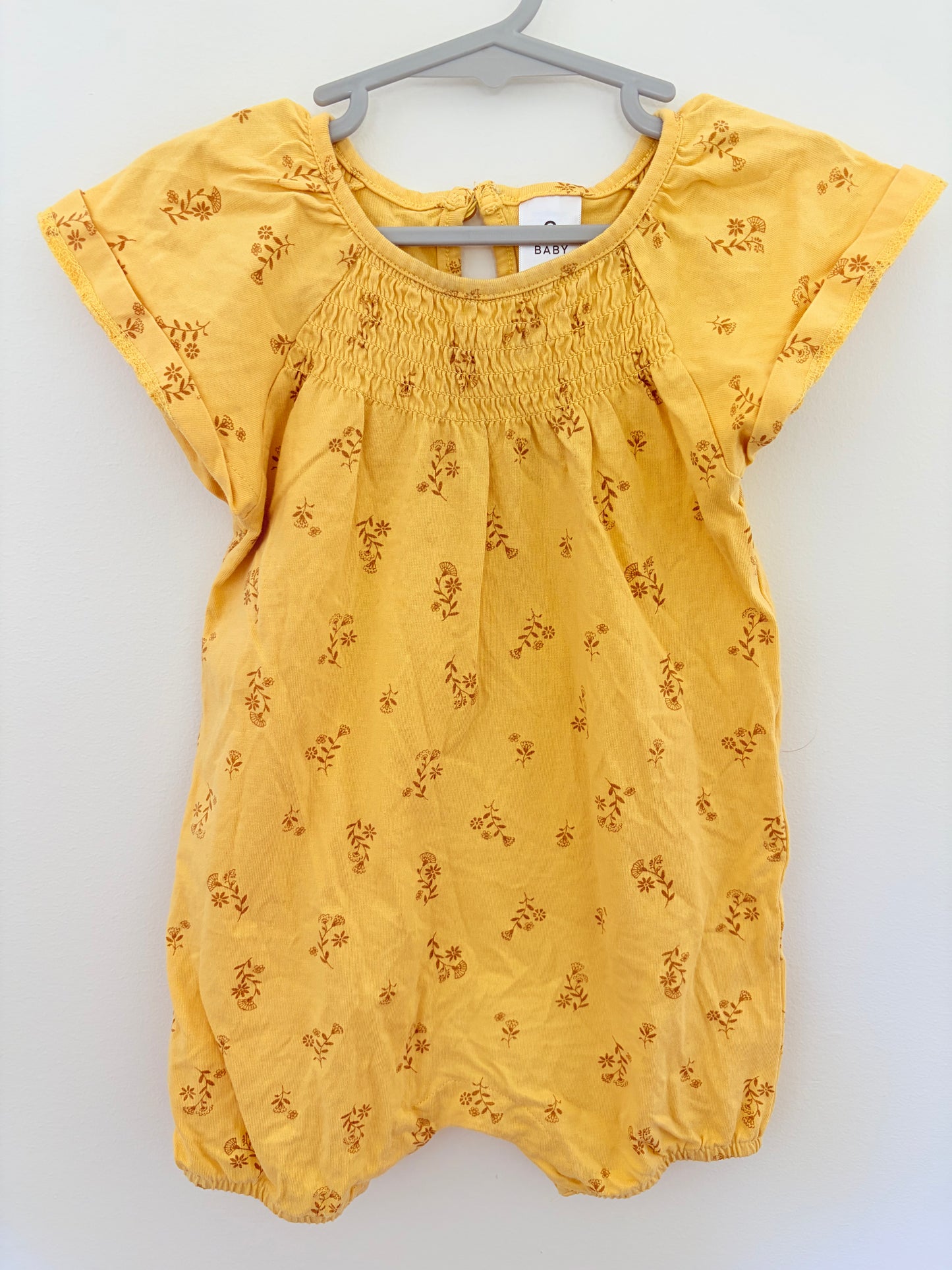 Size 1 target romper yellow floral print