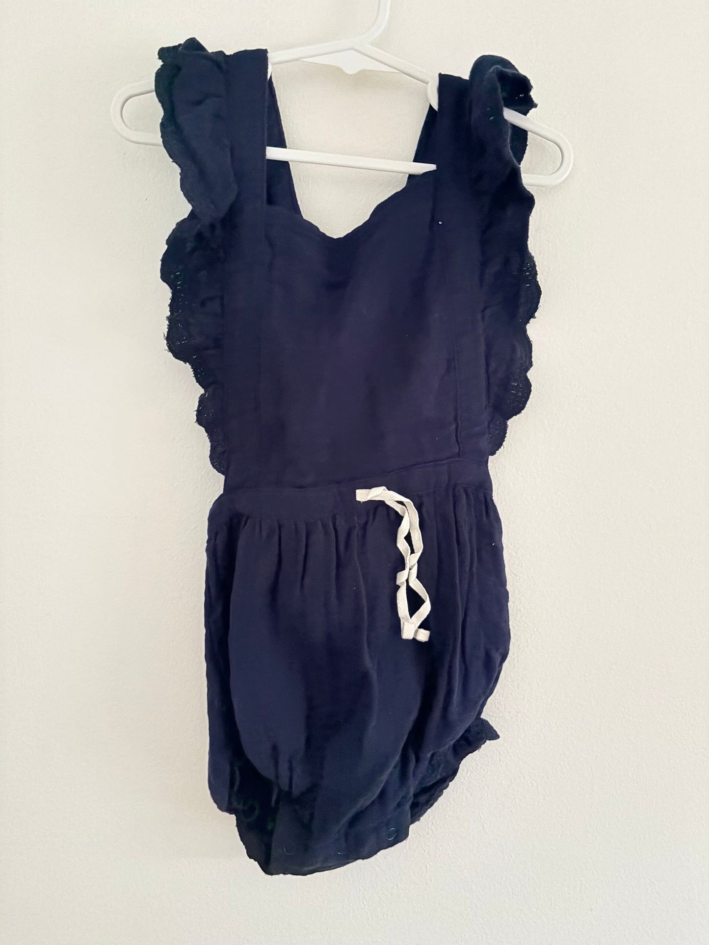Size 4 Jamie Kay Navy blue cotton romper.