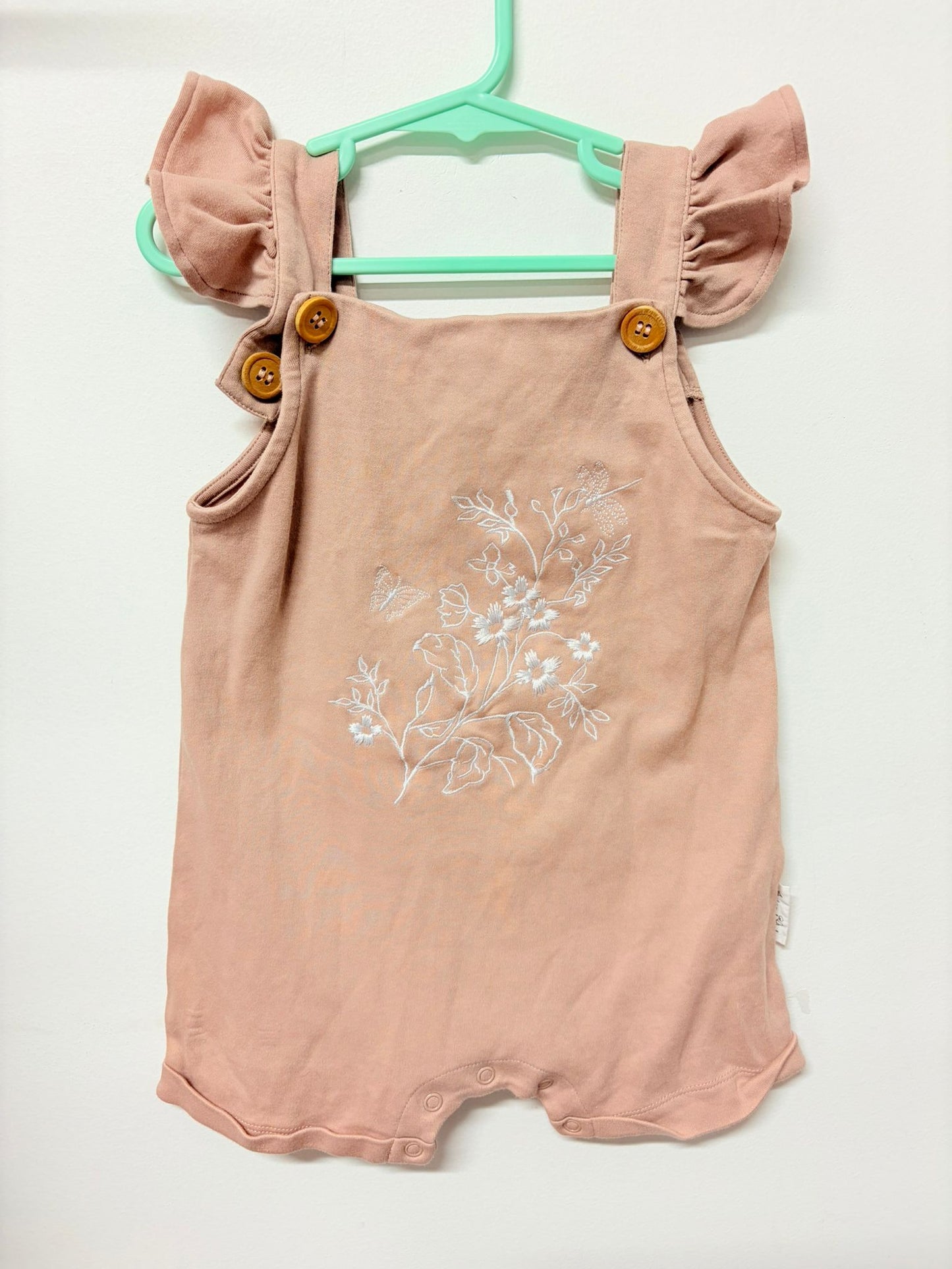 Size 2 Aster & Oak dusty pink embroidered romper.