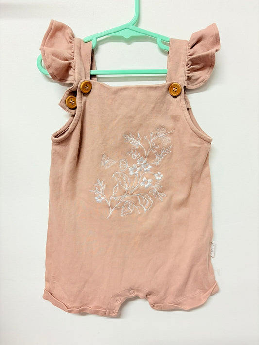 Size 2 Aster & Oak dusty pink embroidered romper.