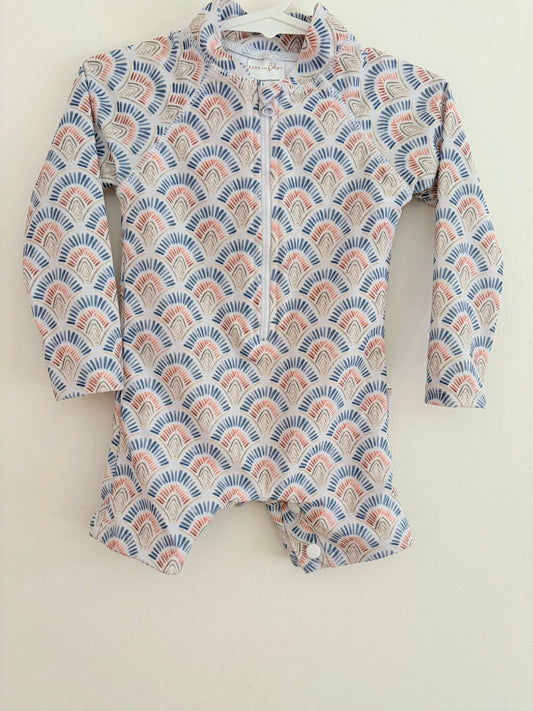 Swimwear size 12-18 months small Bare & Boho Art deco print suit.