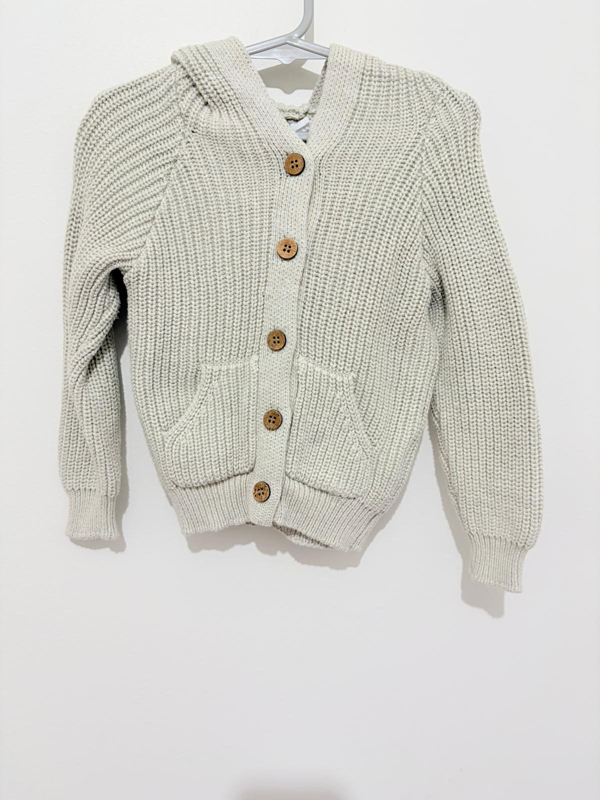 Size 1 Jamie Kay grey knit hooded cardigan.