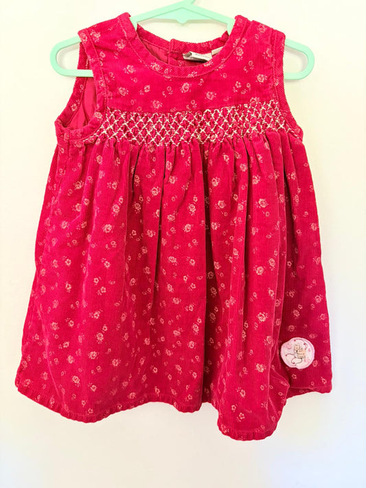Size 1 Beatrix potter red corduroy dress.