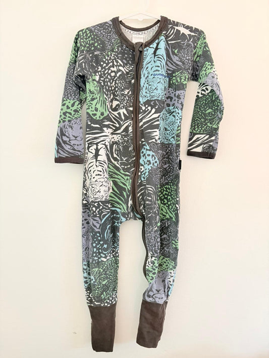 Size 2 Bonds wondersuit dark jungle print.