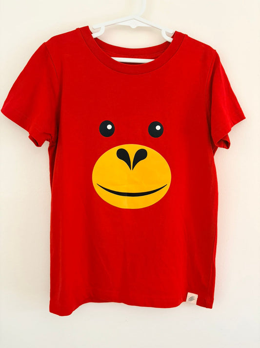 Size 6 Really wild child red monkey print T-shirt