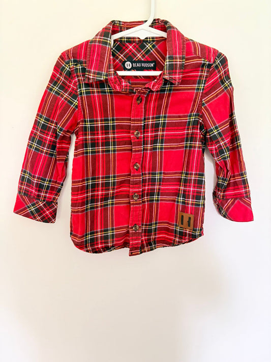 Size 1 BEAU Hudson red checked shirt.