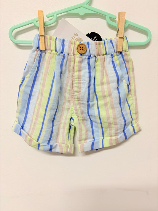 Size 00 (New with tags) Dymples lime stripe shorts.