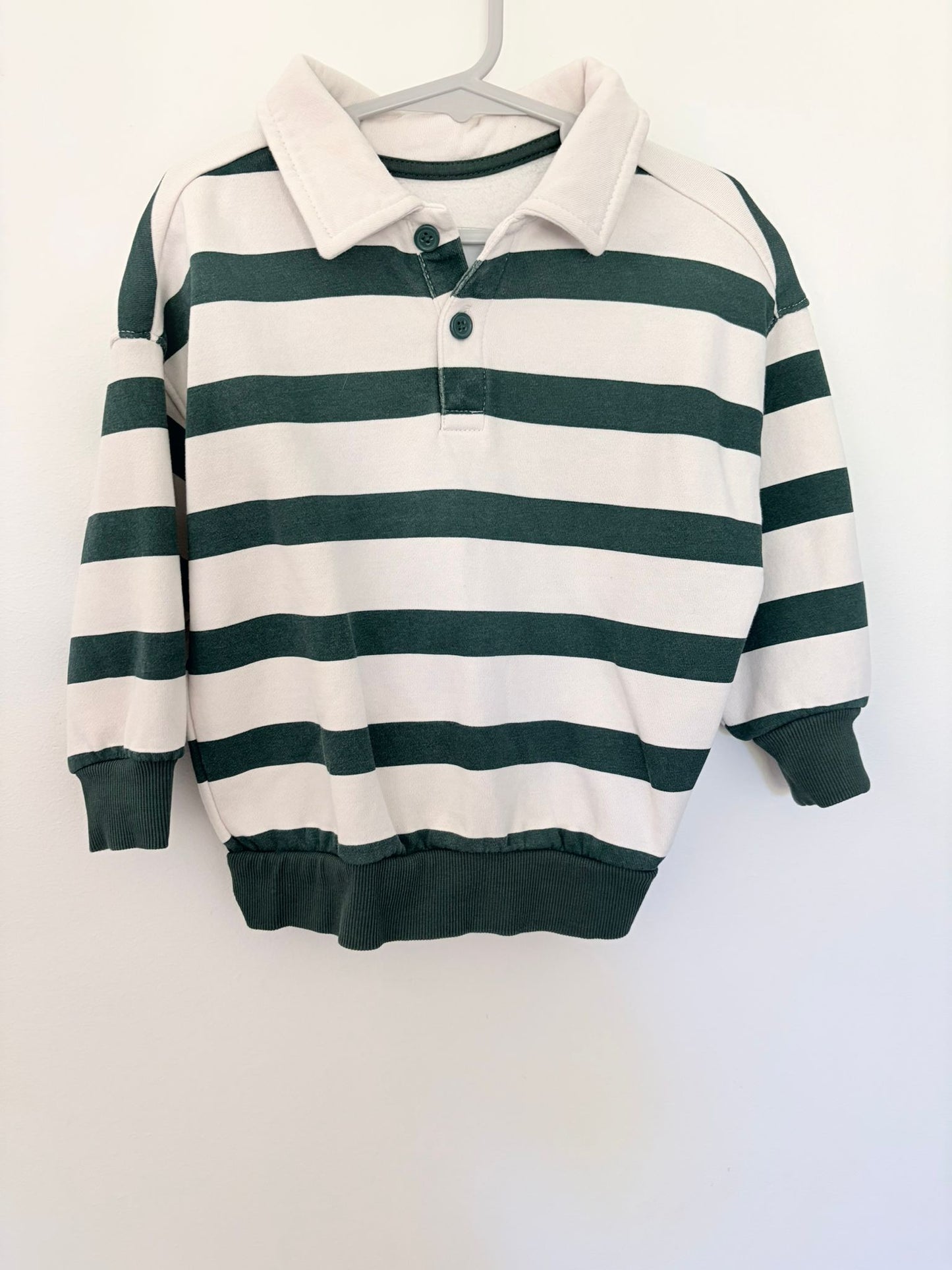 Size 3 Target green/cream polo jumper.