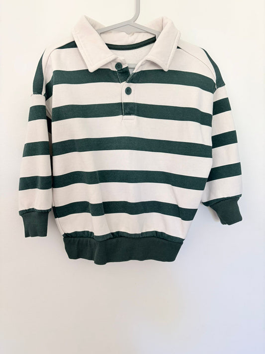 Size 3 Target green/cream polo jumper.