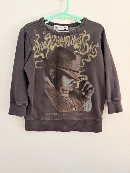 Size 3 Cotton on kids ‘the notorious’ print jumper.