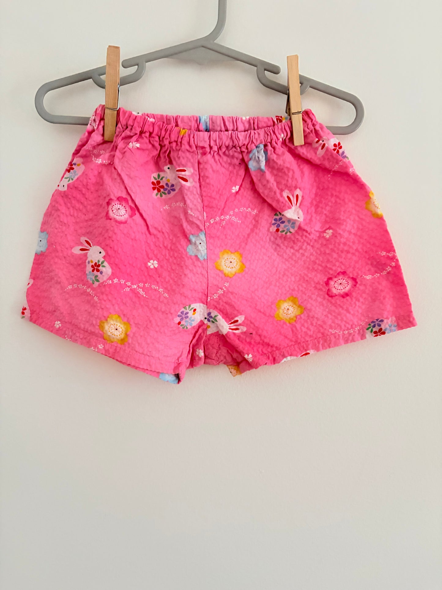 Size one no label pink bunny print shorts