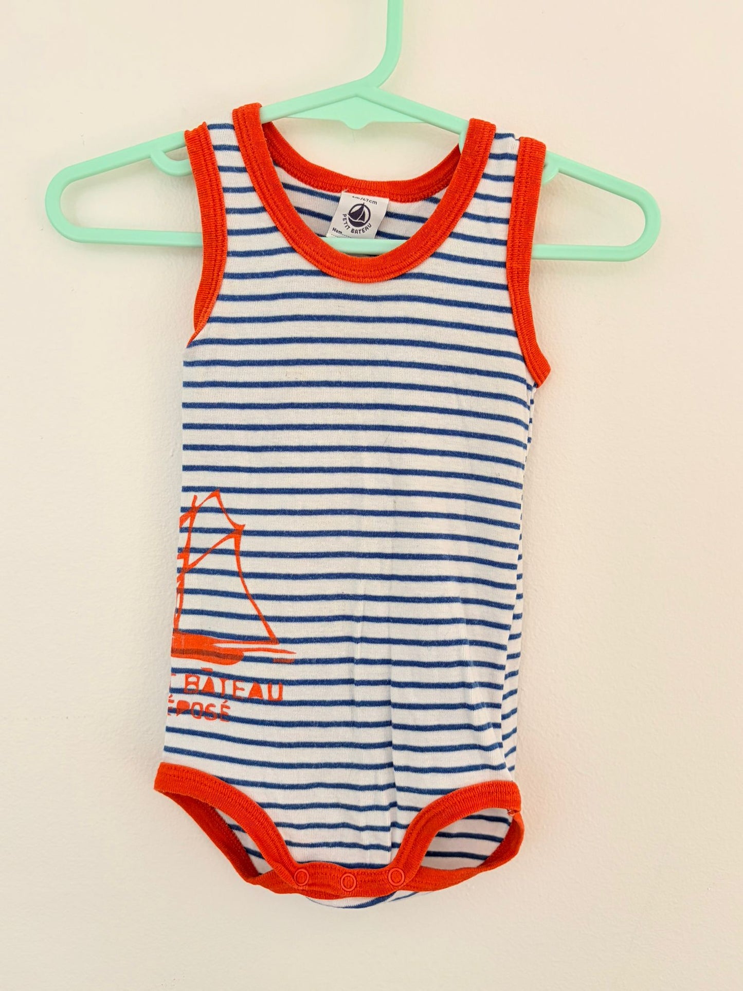 Size 0 Petit bateau sleeveless bodysuit.