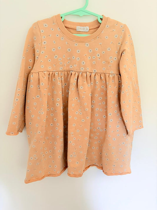 Size 4 Jamie Kay peach daisy print winter dress.