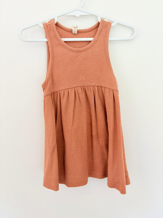 Size 2 Quincy Mae brown ribbed summer dress.