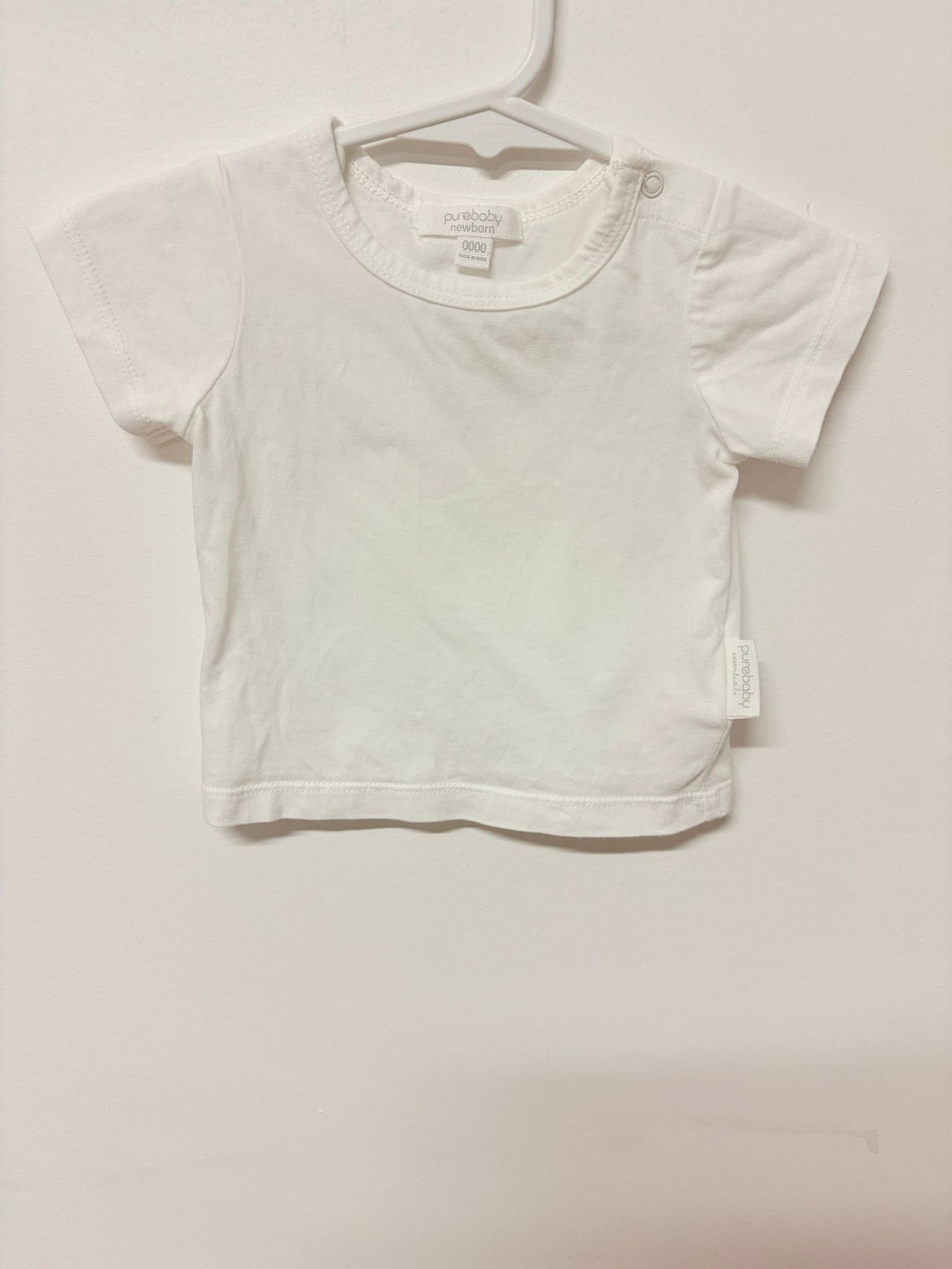 Newborn Pure baby white T-shirt.