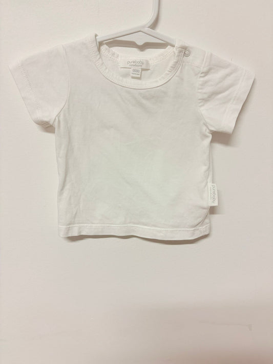 Newborn Pure baby white T-shirt.