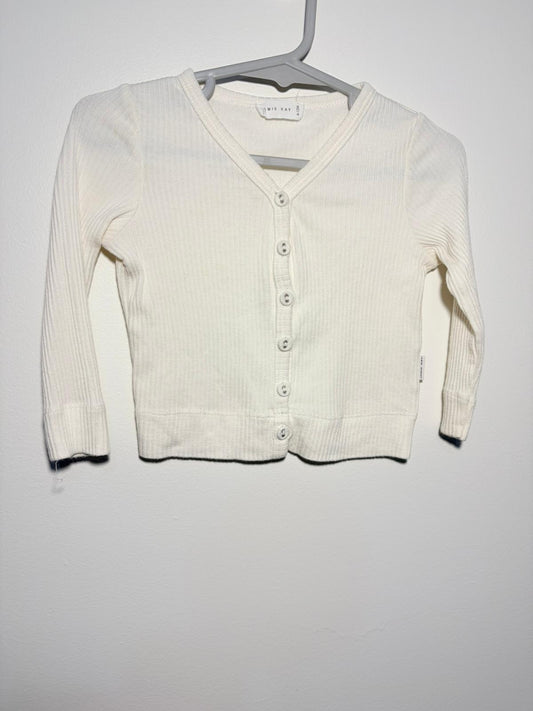 0 Jamie Kay white ribbed cardigan.