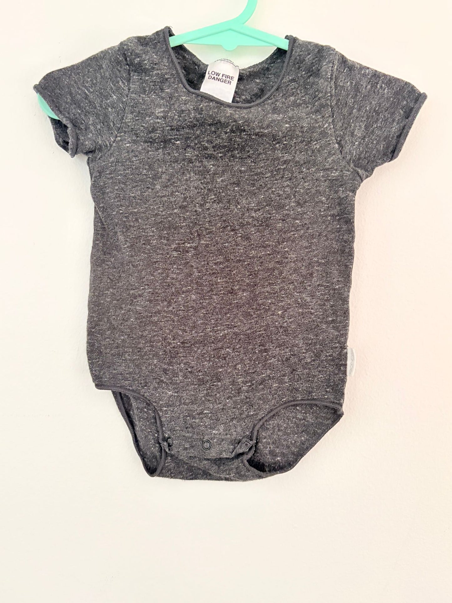 Size 00 Bond short sleeve charcoal bodysuit.