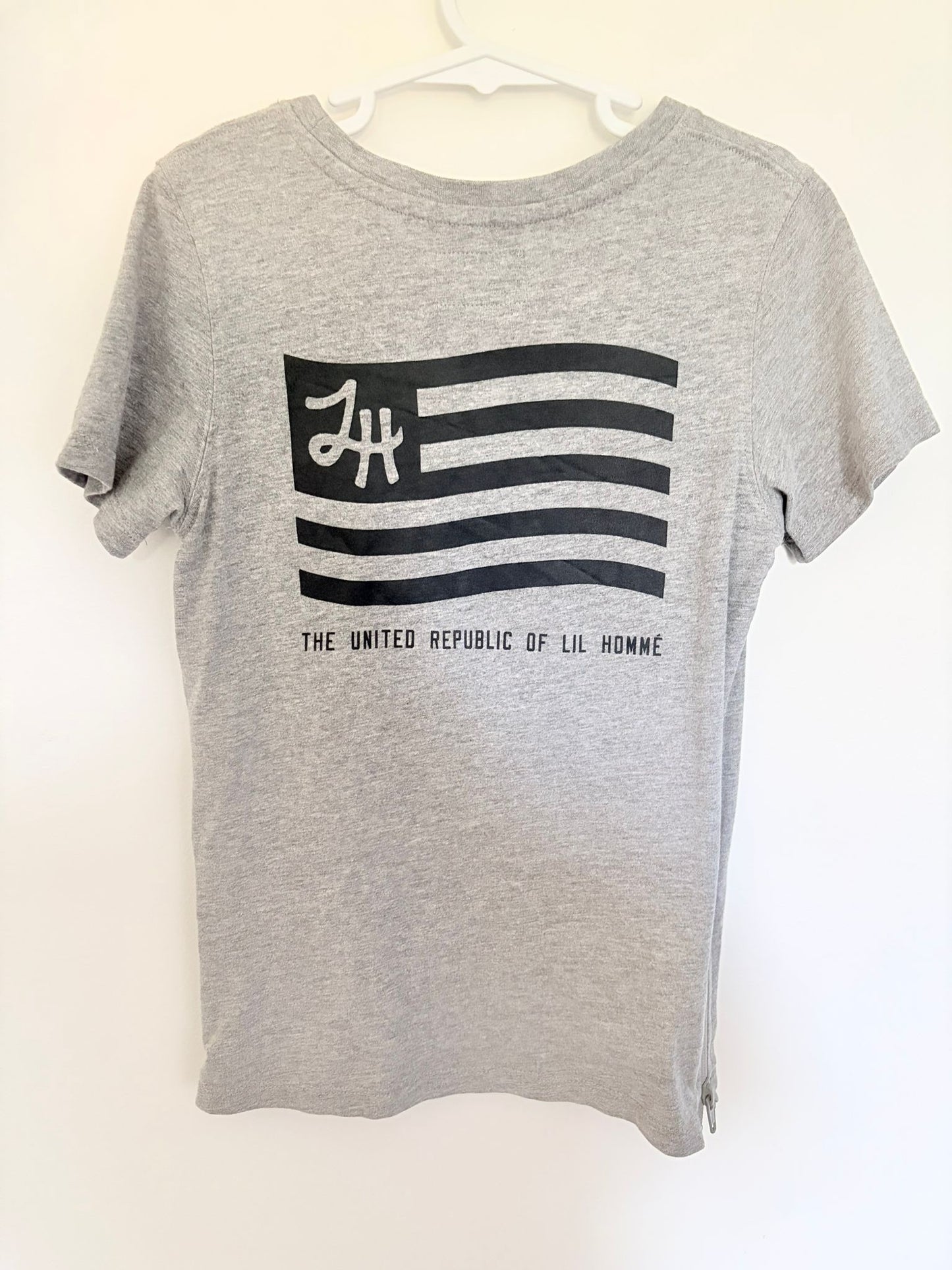 Size 4 Lil homme grey logo t-shirt.