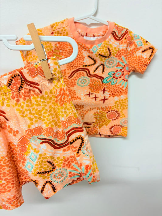Size 0 Target aboriginal design T-shirt and shorts set.