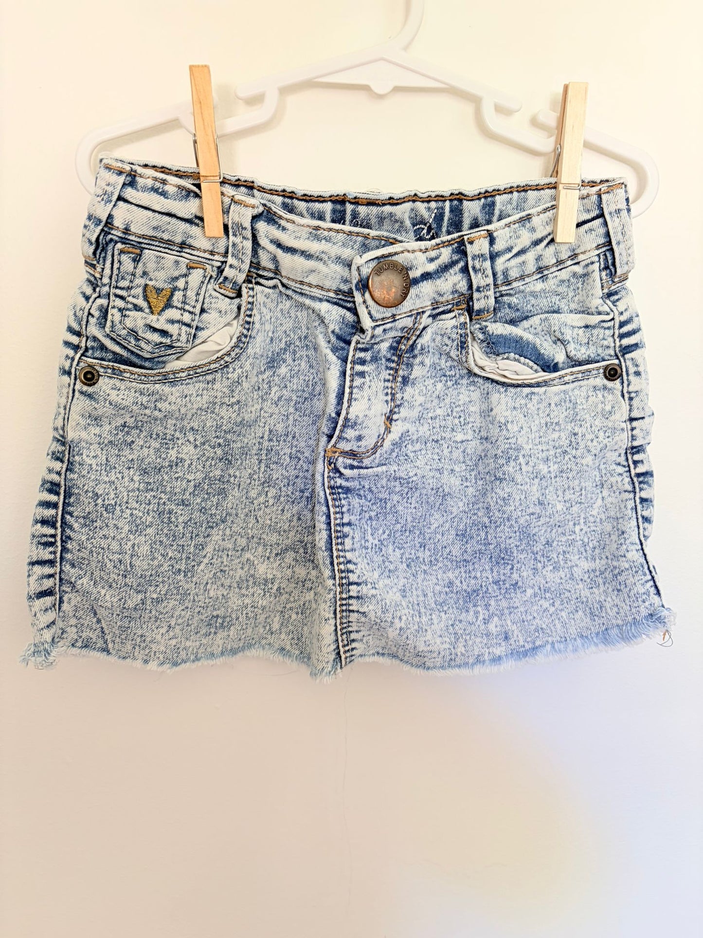 Size 5 tumble ‘n’ dry denim skirt.