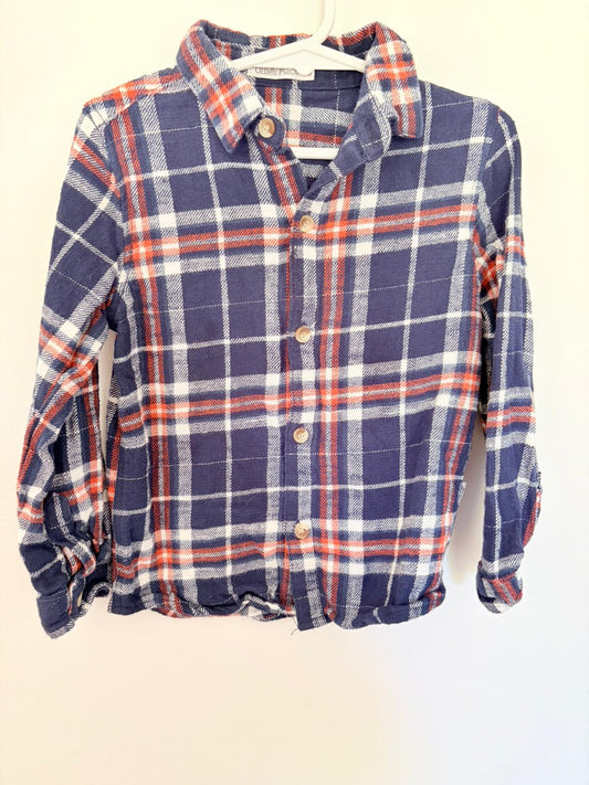Size 5 Ollies place flannelette blue check shirt.