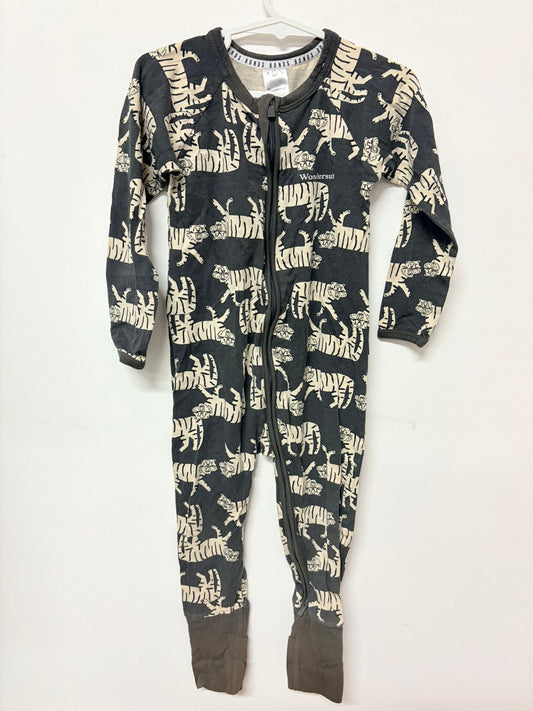 Size 2 Bonds wondersuit black tiger print.