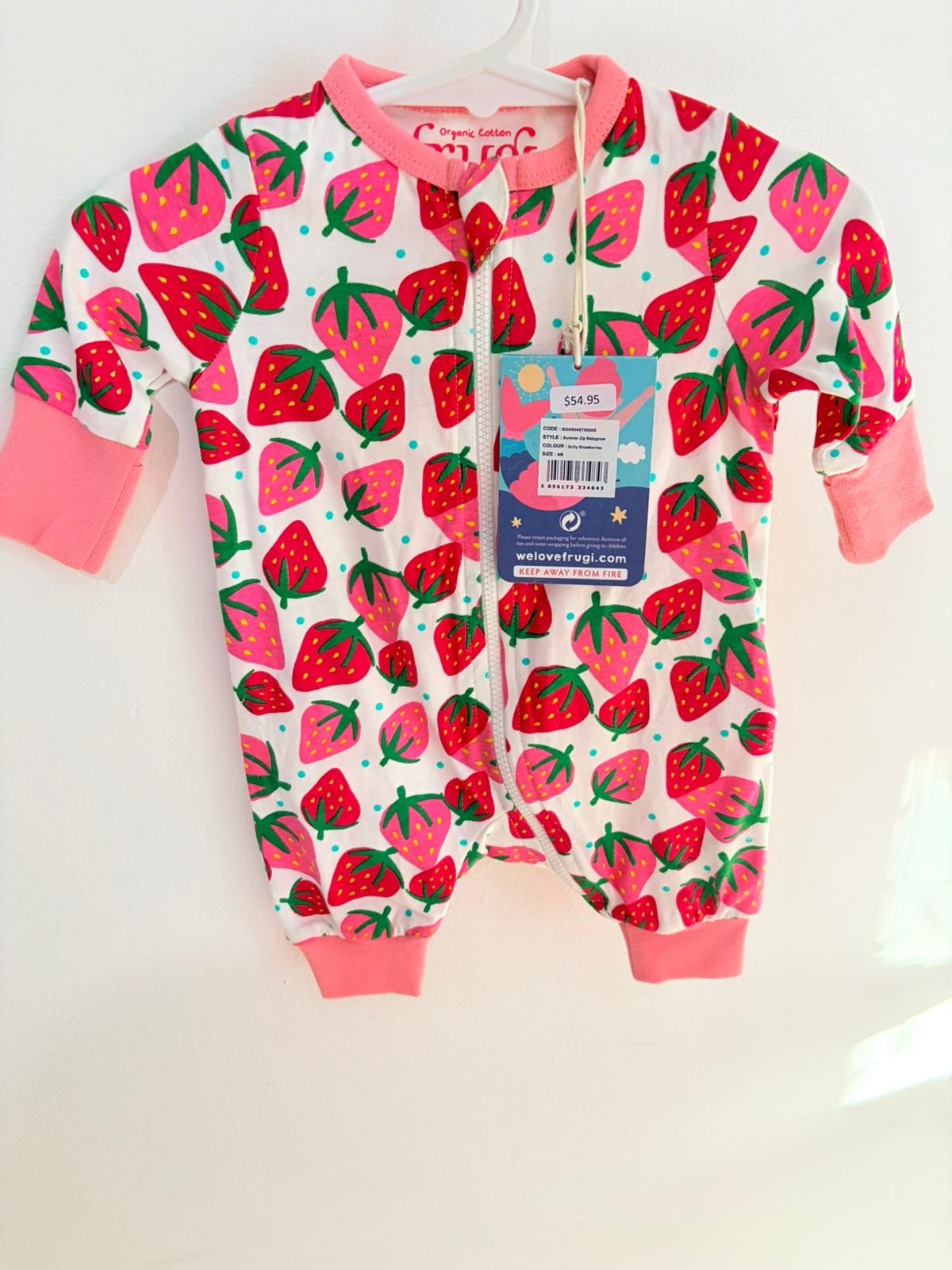 0000 Frugi (new with tags) strawberry onesie.