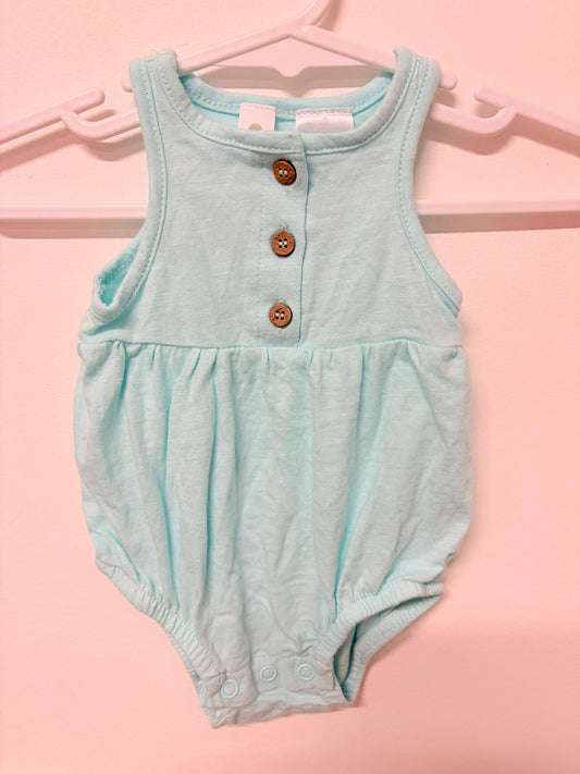 Newborn Dymples aqua bodysuit.