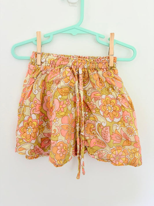 Size 2 Ganda cotton orange and pink skirt.