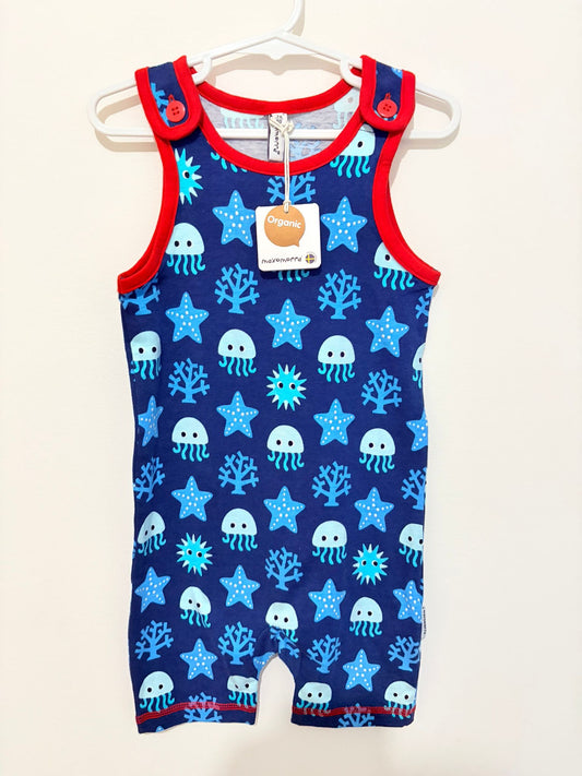 Size 0 (New with tags) MAXOMORRA organic Swedish desig onesie with ocean print.