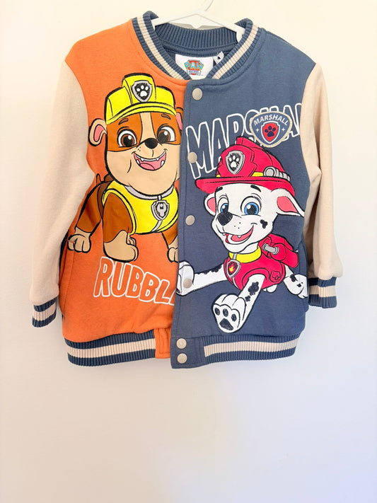 Size 3 PAW Patrol Nickelodeon button up bomber jacket.