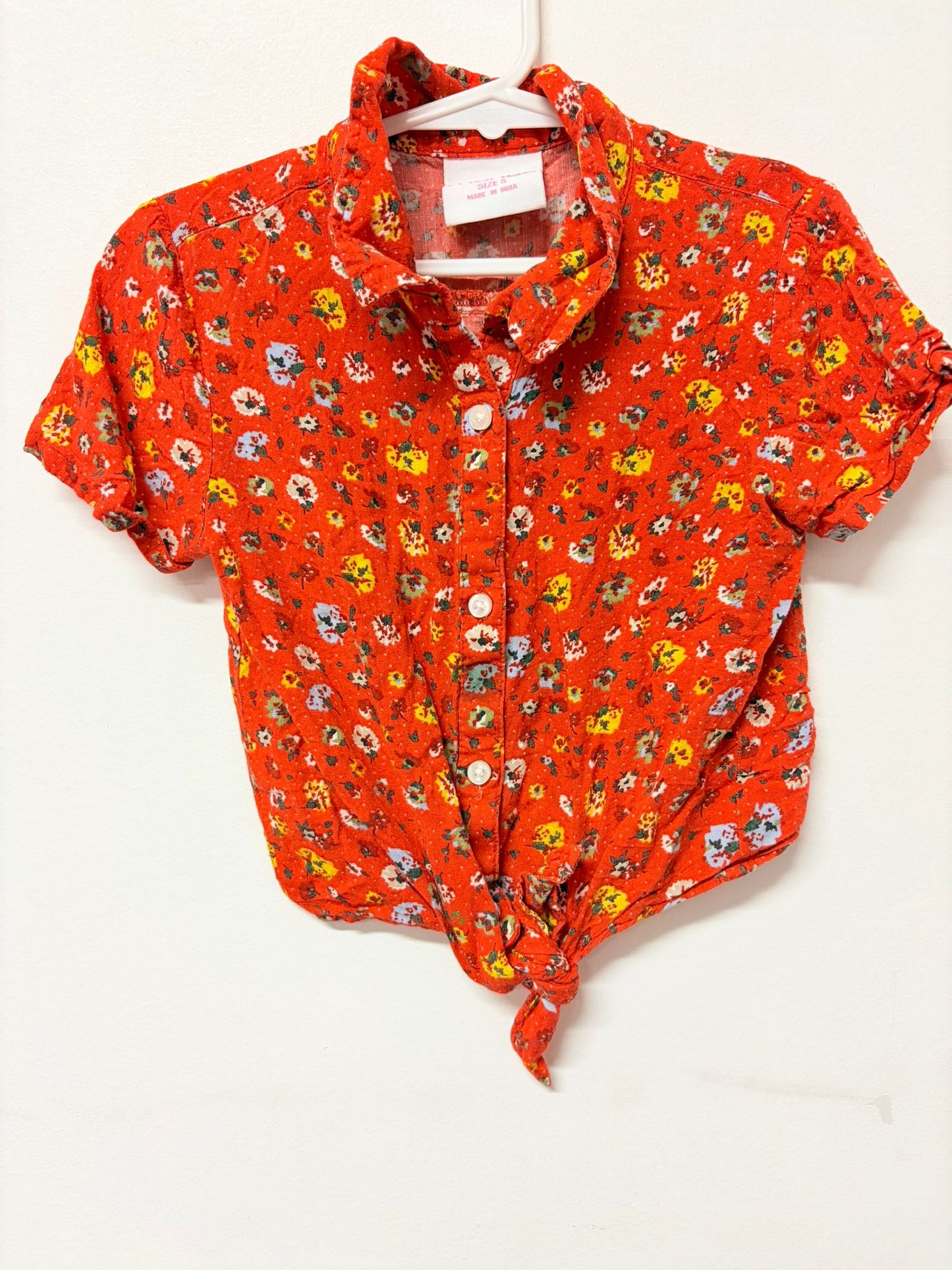 Size 5 Mango cotton flower print shirt.