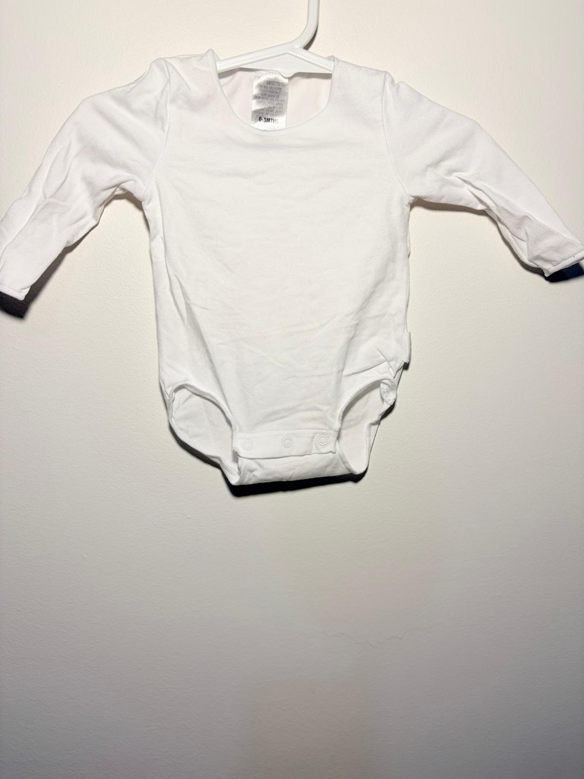 000 Bonds white long sleeve bodysuit.